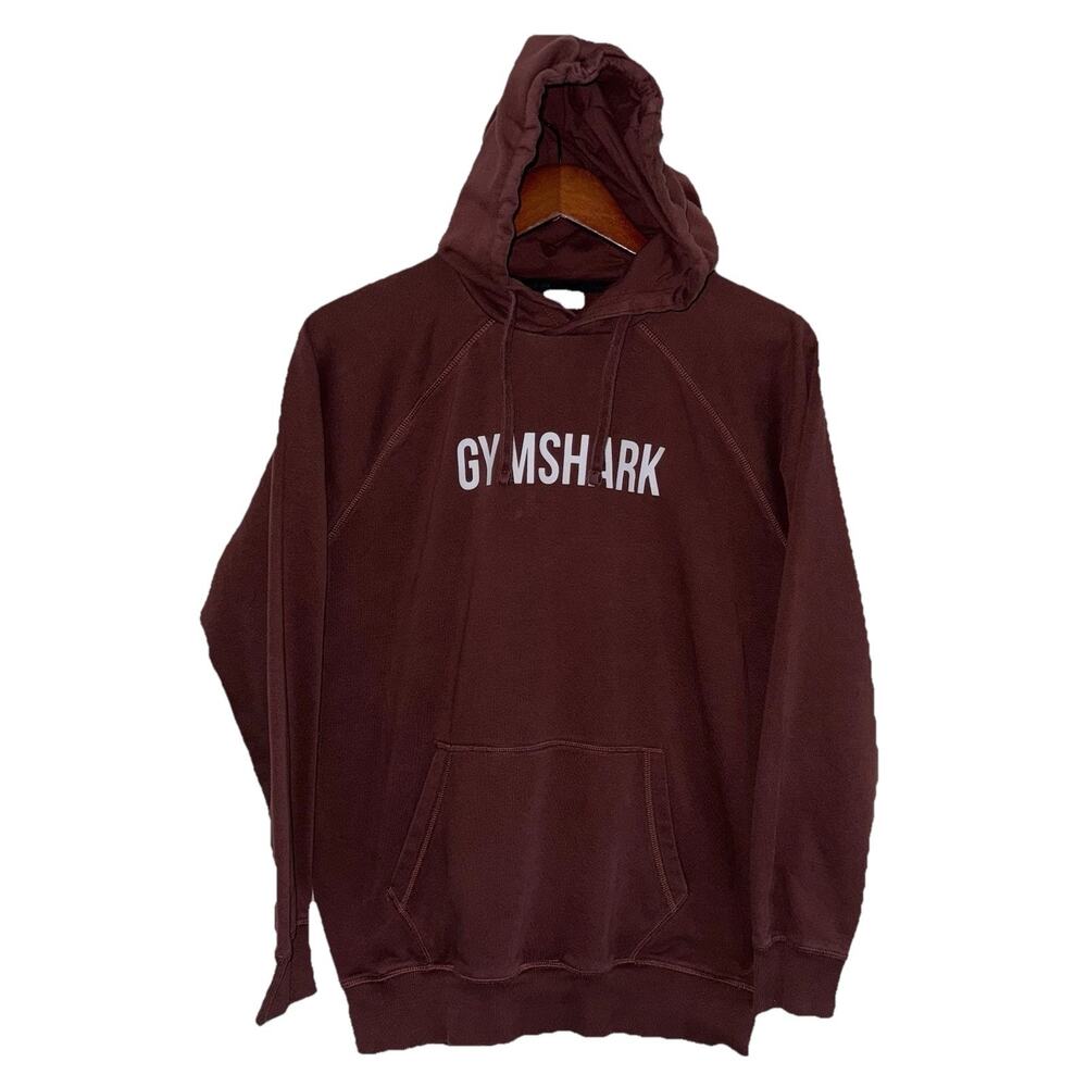 Gymshark Hoodie Unisex Small Maroon Pull Over Sweatshirt Athleisure Gym Workout